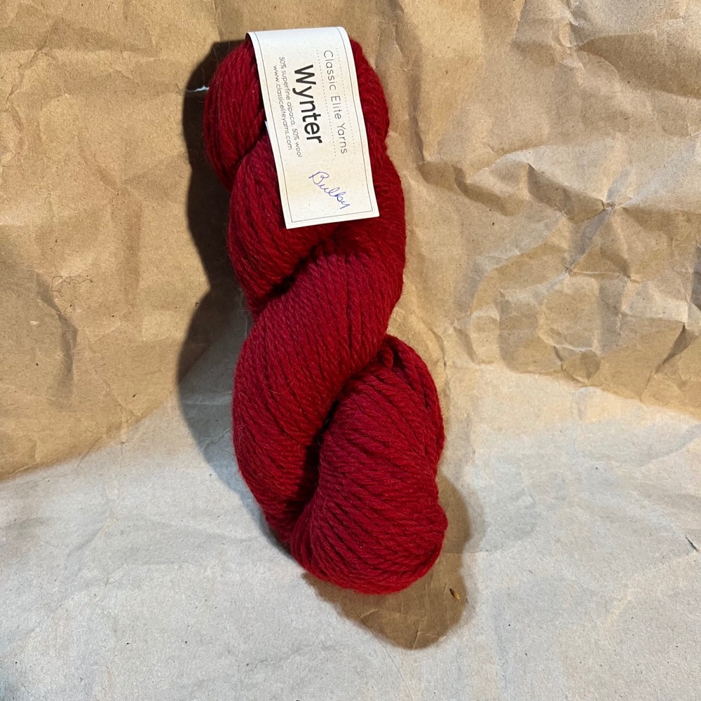 Classic Elite Yarns Wynter Bulky Red Alpaca Wool Blend Yarn 120yd Made in Peru